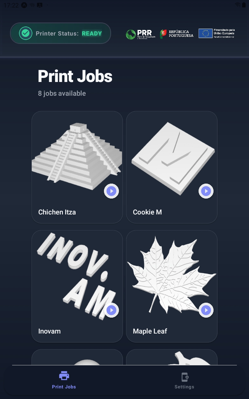 iPad app interface